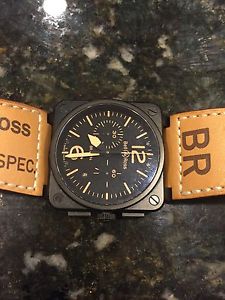 BELL & ROSS Heritage PVD Leather Automatic Mens Watch BR03-94 Mint Condition.