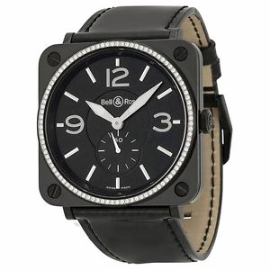 Bell and Ross Aviation Black Dial Diamond Unisex Watch BRS-BLKD-CER-PHT