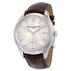 Baume and Mercier Clifton Automatic Brown Leather Mens Watch 10054
