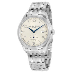 Baume and Mercier Clifton Silver Dial Stainless Steel Automatic Mens Watch 10099