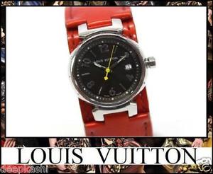 genuine Louis Vuitton Tambour Vernis wide strap Watch