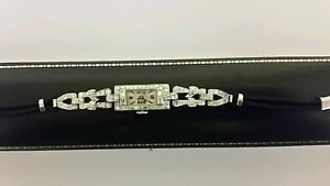 1930s ART DECO lady's platinum and diamond cocktail watch