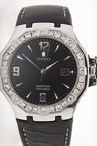 $15,000 7ct VS G Diamond CONCORD Saratoga Automatic Mens Dress Watch