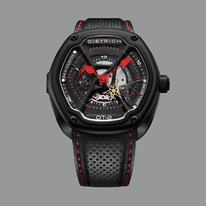 DIETRICH Organic Time OT-2 Black PVD Red Leather Automatic - NEW - Richard Mille