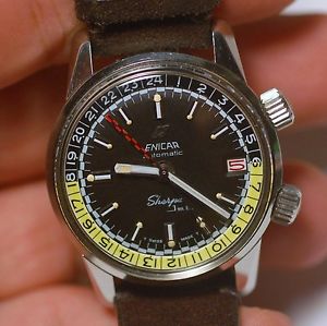 ENICAR SHERPA JET 600 Ultrasonic diver's watch working condition,excellent