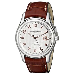 Frederique Constant Mens FC-303RV6B6 RunAbout Brown Leather Strap Watch