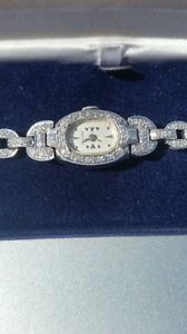Ladie's 1930's Art Deco Glycine Diamond And Platinum Wrist Watch