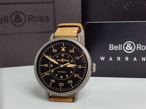 45mm BELL & ROSS Vintage WW1-92 Military Heritage Black-Grey-Brown Box Papers
