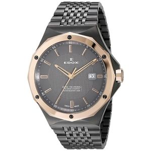 Edox Men's 53005 37GRM GIR Delfin Analog Display Swiss Quartz Grey Watch