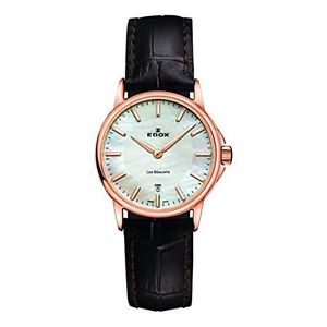 Edox Women's 57001 37R NAIR Les Bemonts Analog Display Swiss Quartz Brown Watch