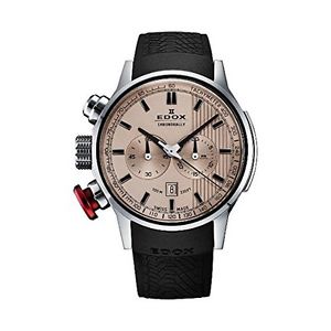 Edox Men's 10302 3 ROIN Chronorally Analog Display Swiss Quartz Black Watch