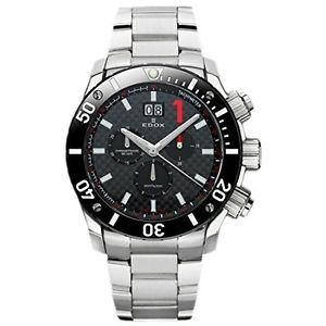 Edox Men's 10020 3M NIN Chronoffshore Analog Display Swiss Quartz Silver Watch