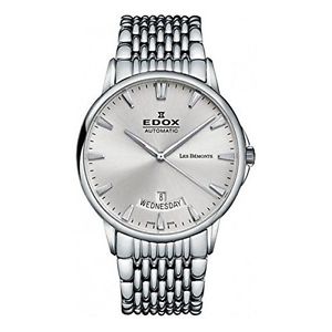 Edox Men's 83015 3M BIN Les Bemonts Analog Display Swiss Automatic Silver Watch