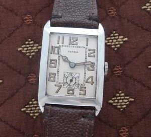 FINE Men's Old Antique WWI Era Sterling Patria Wrist Watch  - SERVICED!