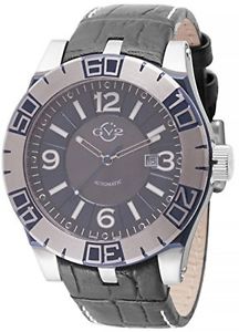 GV2 by Gevril Men's 8004 La Luna Automatic Black Leather Date Wristwatch