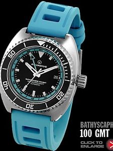Aquadive Bathysphere GMT Turquoise Excellent Condition Dive Watch