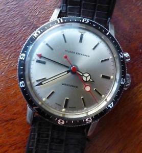 EXTREMELY RARE NIVADA GRENCHEN WANDERER ALARM MENS WATCH SWISS RA WORKING