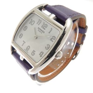 Authentic HERMES Purple Leather Kepugotto Watch CT1.210
