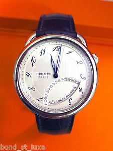 Collector NEW Hermes Arceau Le Temps Suspendu Mens Watch Complication AR8.910