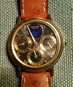 Gerald Genta Gefica gold perpetual calendar, rare and vintage. With moon phases