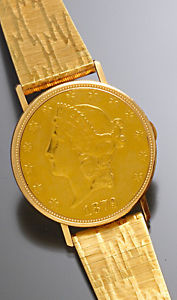22K Gold U.S. $20 Gold Coin Bueche Girod Watch by Bueche with Matching 18K Band