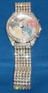 16ct Diamond Joe Rodeo Glory World Dial Chronograph Swiss Watch.