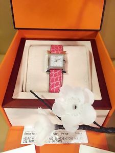 100% Authentic Hermes Heure H steel watch with diamonds
