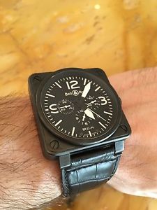 Bell & Ross BR01- 94 chronograph Black, original B&R strap, Wrist Watch for Men