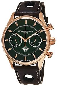 *Frederique Constant Vintage Rally Leather Chronograph Mens Watch FC-397HDG5B4