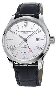*Frederique Constant Classic Index GMT Leather Automatic Mens Watch FC-350S5B6