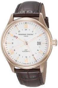 *Frederique Constant Classic Index GMT Leather Automatic Mens Watch FC-350V5B4