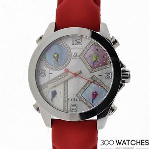 Jacob %26 Co. Five Time Zone Stainless Steel Diamond Quartz Watch