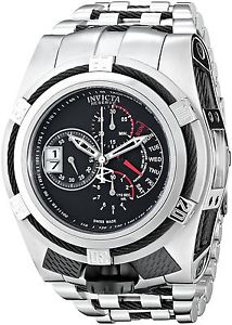 Invicta Bolt Men's Quartz Watch with Black Dial  Chronograph display on Silve...