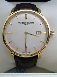 FREDERIQUE CONSTANT WATCH MENS SLIMLINE AUTOMATIC FC-306V4S5 GOLD PLATED GENUINE