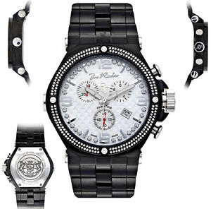 Joe Rodeo Phantom 2.25 ct Diamond Bezel Mens Black Watch JPTM28