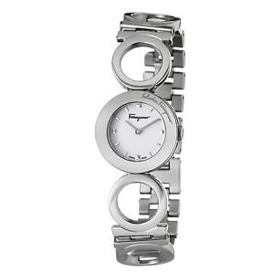 Ferragamo Women's FP5970014 Gancino Bracelet White Dial Stainless Steel Watch
