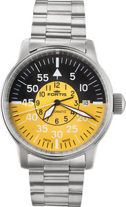Fortis Men's 595.11.14 M Flieger Cockpit Yellow Automatic Stainless Steel Watch