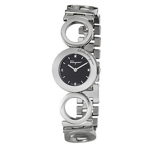 Ferragamo Women's FP5960014 Gancino Bracelet Black Dial Stainless Steel Watch