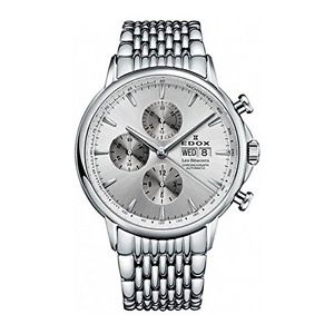 Edox Men's 01120 3M AIN Les Bemonts Analog Display Swiss Automatic Silver Watch