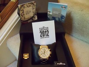 Fortis Flieger Chronograph LE White Dial Blue Hands Automatic Watch 597.20.92M