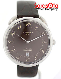 Hermes Aruso AR4.810 Brown Dial Stainless Steel Automatic Dress Men's Watch