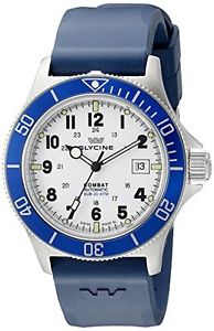 Glycine Men's 3908-14B-D8 Combat Sub-Automatic Watch With Blue Rubber Band