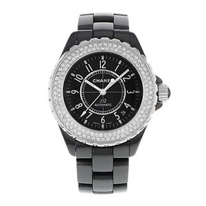 Chanel J12 Black Custom Diamond Bezel Ceramic Automatic Ladies Watch