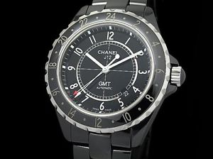 Auth CHANEL J12 GMT Black Ceramic Automatic Men's Watch(S A45905)