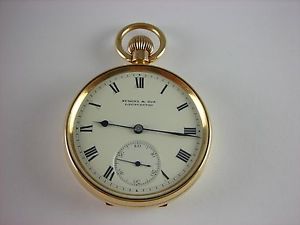 Antique Symons & Son, English 19 jewel High grade 16s 9k solid gold pocket watch