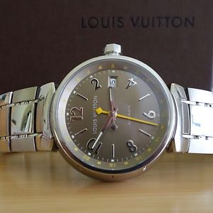 Louis Vuitton Tambour GMT Automatic Stainless Steel Watch - Complete Set - Q1132