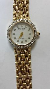 Diamond gold watch round with Diamond dial