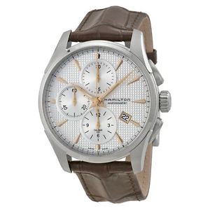 Hamilton H32596551 Mens Silver Dial Analog Automatic Watch with Leather Strap