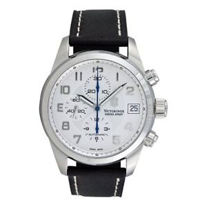 Victorinox 241133 Mens Silver Dial Automatic Watch with Leather Strap