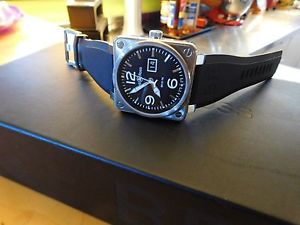 Bell & Ross BR01-96 - Grande Date Steel 46mm Black Dial B&P- Mint Cond